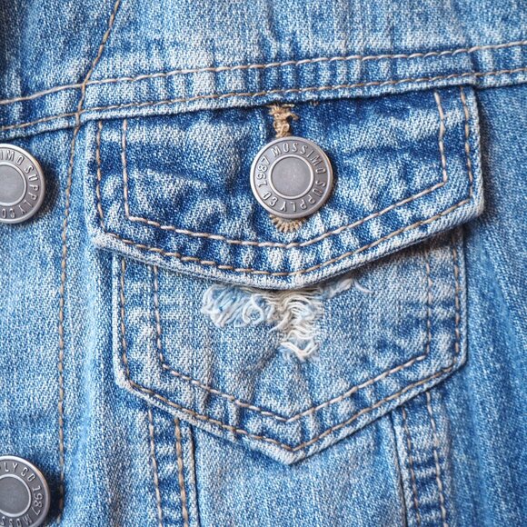 Mossimo Sleeveless Button-Up Denim/Jean Jacket/Vest - Picture 3 of 5